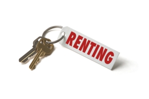 House Keys with Renting Tag on White
